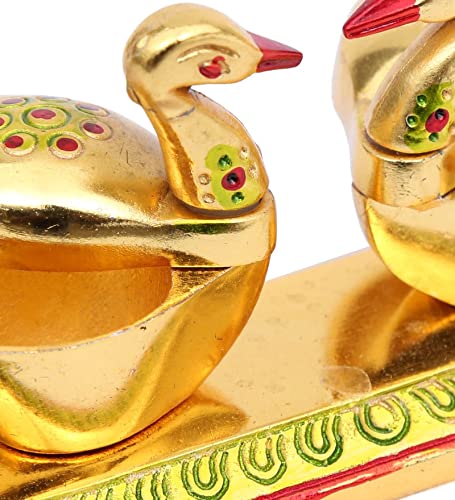 KridayKraft Swan Duck Shap Haldi,KumKum Holder,Chandan Roli Box,Love Birds Couple Duck Pair Chopda,Kumkum Dani,Chawal,Akshat,Haldi use for Pooja,Animal Showpiece & Return Gift Article... - Image 4