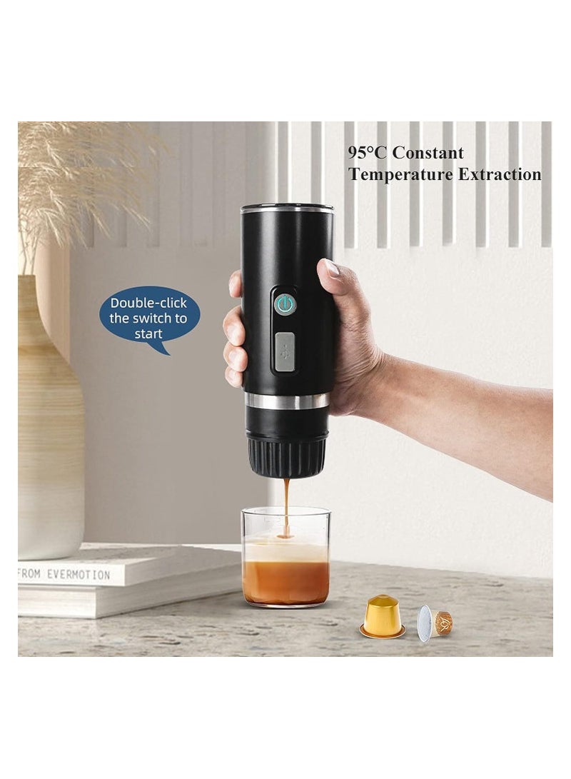 SOLARAE Portable Espresso Machine, Household Car USB WirelessElectric Function Coffee Machine, Coffee Pot for Instant Coffee Powder, Fully Automatic Mini Electric Espresso Machine, for Ground Coffee Camping - Image 3