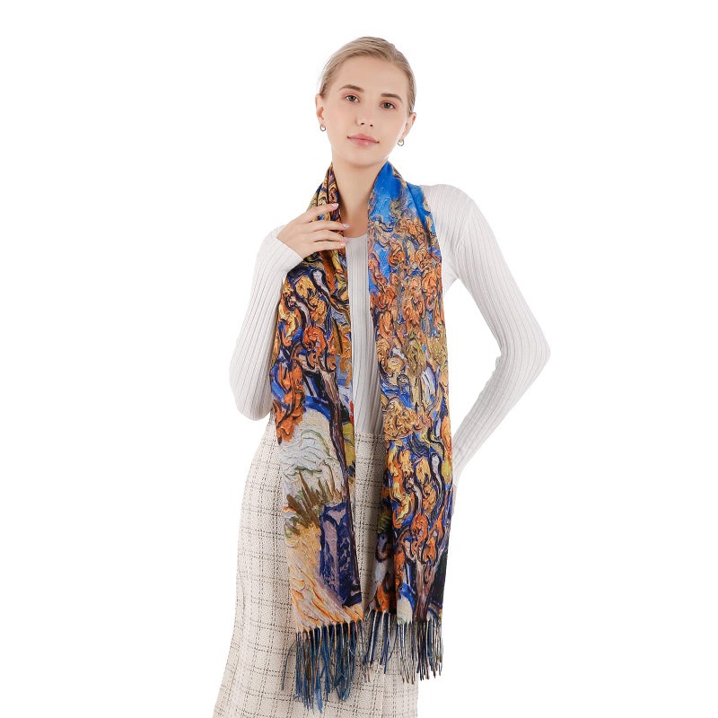 XINYUN Life Tree Printed scarf for Women Gift Soft Cashmere Large Shawls Winter Warm Long Scarves Pashmina Blanket Scarf for Ladies - Image 2