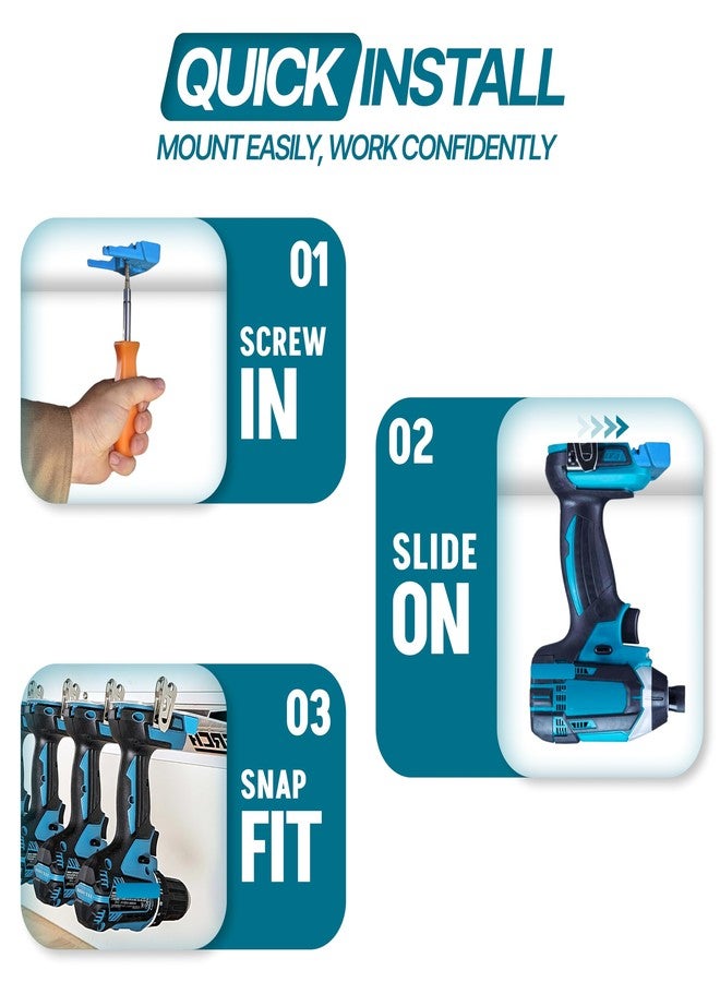 Perch Tools Cordless Tool Organizers (Pack of 3) - 18-20v Makita Tools Compatibility, Power Tools Holder, Garage Organization Tool Storage - Image 3