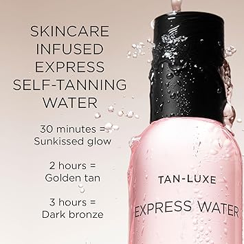 TAN-LUXE تان لوكس إكسبريس ماء ترطيب ذاتي تان ماء توهج مشمس في 30 دقيقة مع مزيج من فيتامين C وبيتا غلوكان وحمض الهيالورونيك 200 مل - Image 2