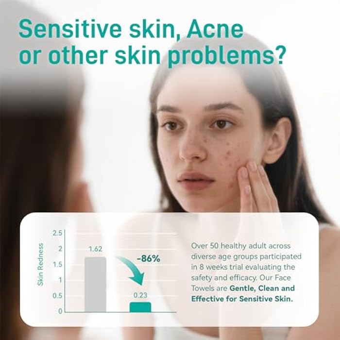 Ditoi Face Towels, 10"×12" Disposable Face Towel, Face Towelettes XL, Ultra Soft Makeup Remover Dry Wipes, Thick Face Towel for Sensitive Skin, 50 Count (1 Pack) - Image 4