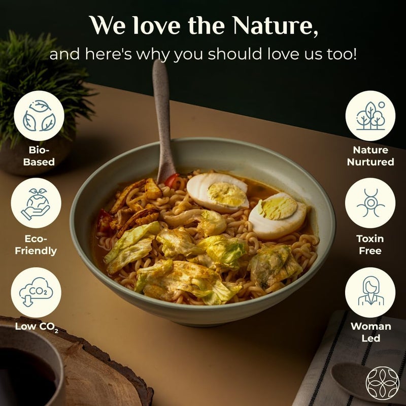 Trifecta أوعية حساء من قش القمح ثلاثية الأبعاد للمطبخ، رامين، دقيق الشوفان، مكرونة، فوه تايلاندية، ميسو أودون، حساء، نودلز، أوعية حبوب خفيفة الوزن، آمنة للاستخدام في الميكروويف وغسالة الصحون (6، أصفر) - Image 4