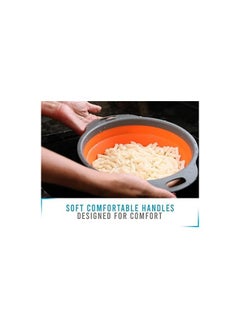 MIRFA Food-Grade Silicone Round Collapsible Colander Kitchen Strainer (2Pcs - Red)  - Image 3