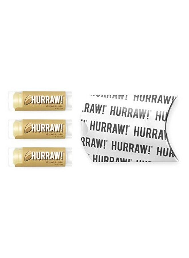 Hurraw! Almond Lip Balm 3 Pack: Organic Certified Vegan Cruelty And Gluten Free. Nongmo 100% Natural Ingredients. Bee Shea Soy And Palm Free. Made In Usa - Image 3