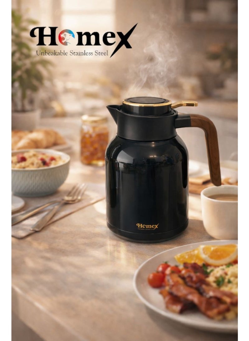 Homex vacuum flask 1.5L/Premium 304 Stainless steel inner/ Double wall Insulated thermos/Long heat retention/Hot&Cold/HB