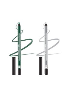 Seven Seas Seven Seas Double Intense Non Transfer Gel Kajal 24hr Stay Water Proof, Smudge Proof Longlasting Formula  Green  Silver Combo21.5g each  - Image 1