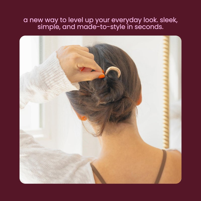 Cobana French Hair Pin â€“ Gold Metal Hair Accessory for Buns, Twists & Updos â€“ Hair Pin for Thick Hair â€“ Sleek, Durable Styling Clip for Women - Image 2