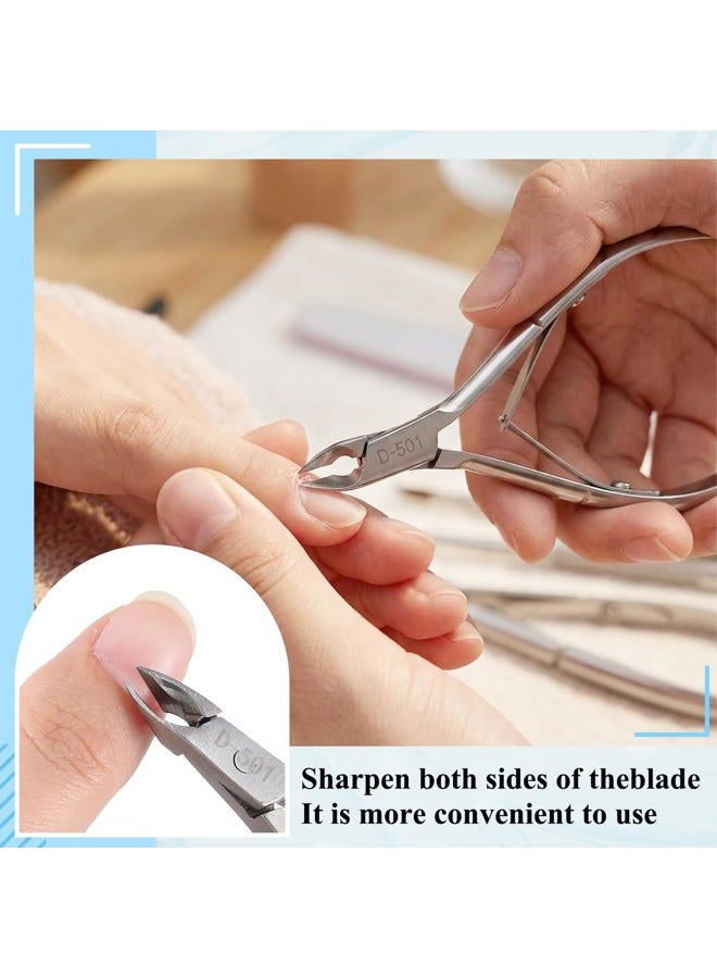 Lothee 10 Pack Cuticle Trimmer with Pusher 200 Count Self Sealing Sterilization Pouches, Professional Stainless Steel Cuticle Nipper Remover Cutter Manicure Pedicure Tools Kit for Home Salon Nail Care - Image 4