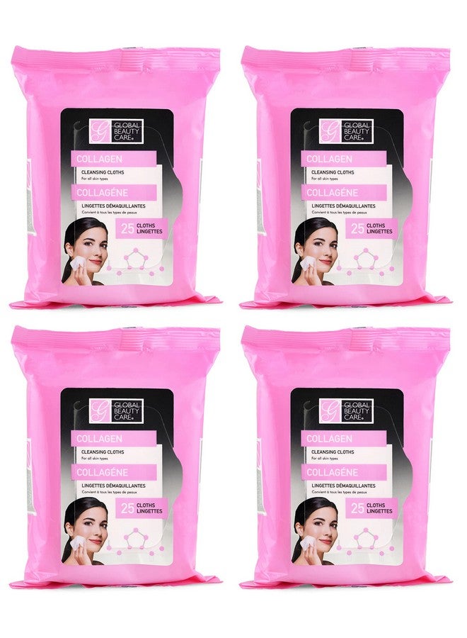Global Beauty Care Retinol And Collagen Antiaging Makeup Cleansing Wipes 4Pk (100 Wipes) (Collagen) - Image 1