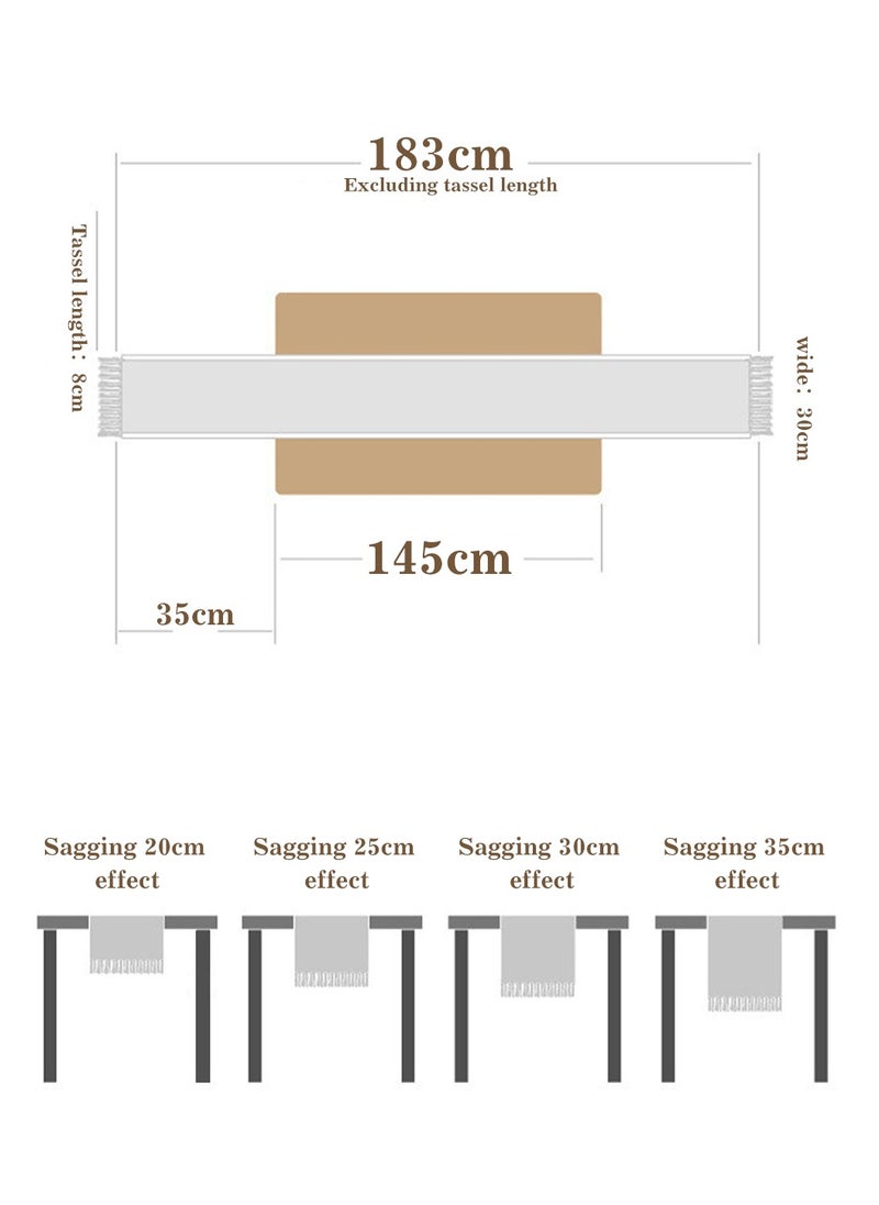 LEOKOR - Natural Burlap Splicing Cotton Boho Table Runner with Tassels 30*180CM - Image 1