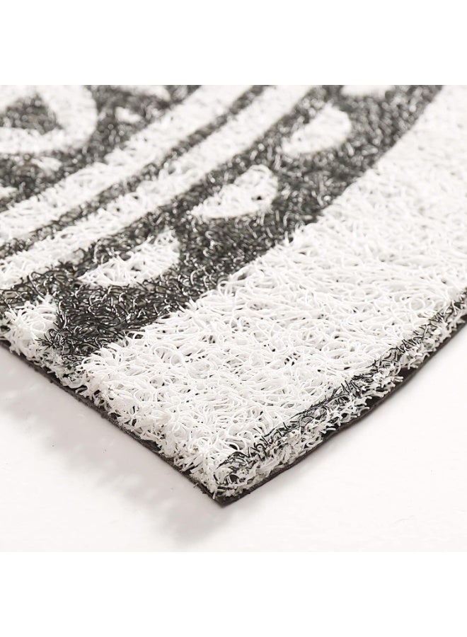 طعم المنزل سجادة باب ترحيبية نصف دائرية بنمط بوهيمي 60×90 سم - سجادة باب متينة مانعة للانزلاق بنقشة أوراق الشجر السوداء، ماصة للطين ومناسبة لجميع الفصول، مثالية للباب الأمامي والفناء والمنزل - Image 4