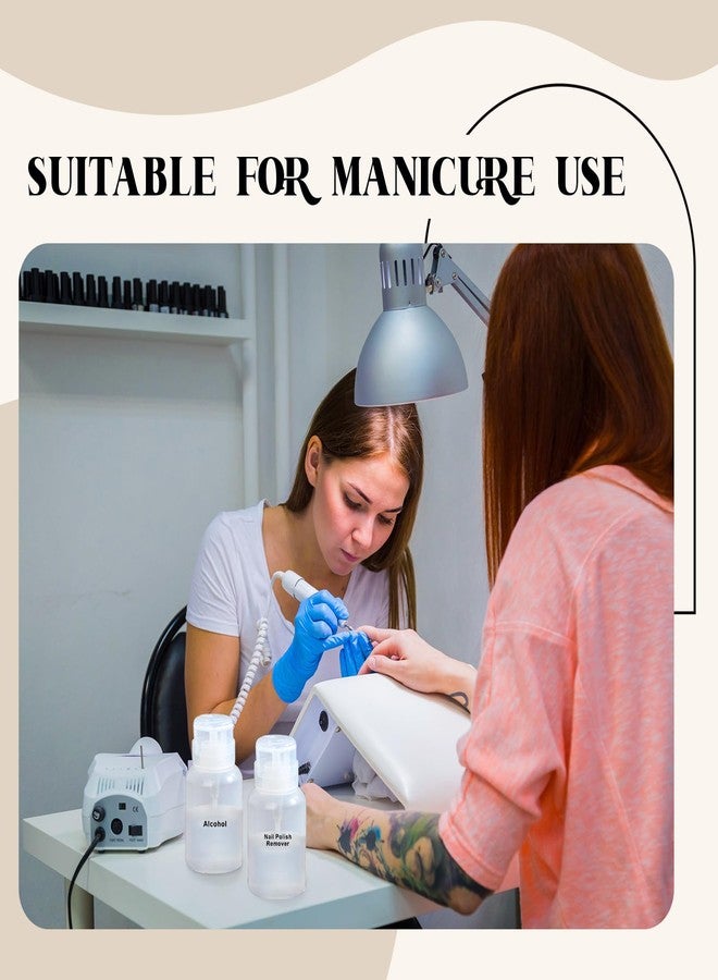 Layhit حزمة 3 من موزع مضخة دفع 6.8 أونصة مع ملصقات زجاجات فارغة دفع الكحول حاويات مزيل طلاء الأظافر زجاجات مضخة زجاجة موزع قابلة للقفل (غطاء علوي شفاف) - Image 4