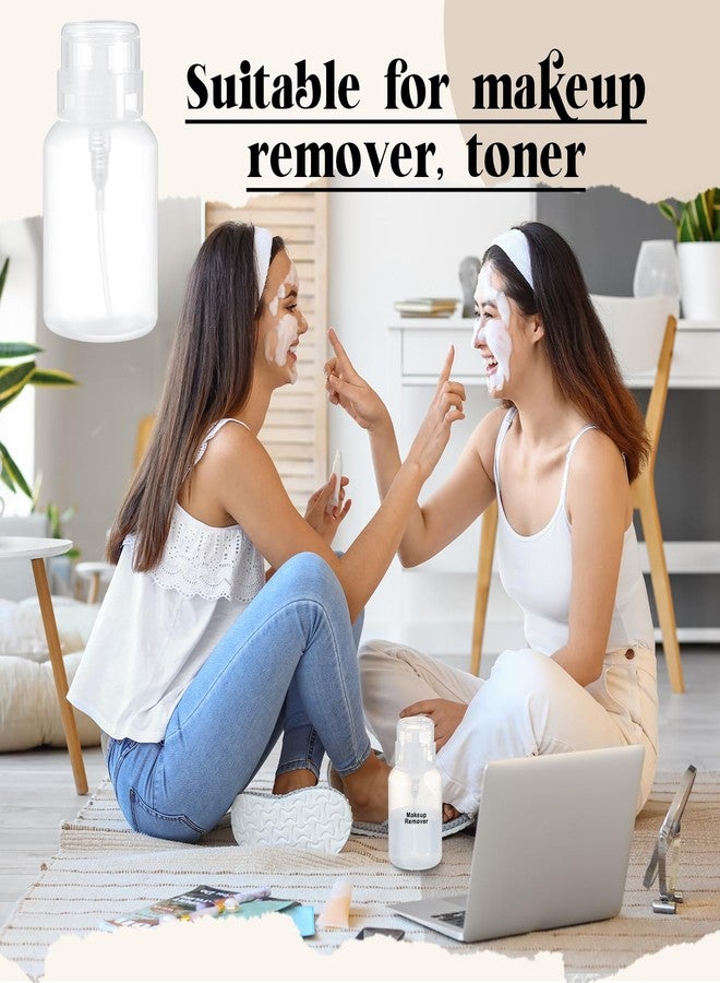 Layhit حزمة 3 من موزع مضخة دفع 6.8 أونصة مع ملصقات زجاجات فارغة دفع الكحول حاويات مزيل طلاء الأظافر زجاجات مضخة زجاجة موزع قابلة للقفل (غطاء علوي شفاف) - Image 3