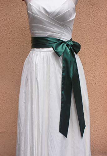NANIA Wedding satin sash belt for special occasion dress bridal sash (Emerald) - Image 4