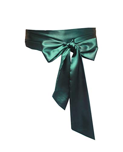 NANIA Wedding satin sash belt for special occasion dress bridal sash (Emerald) - Image 1