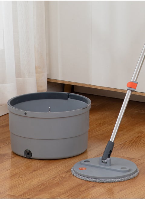 Rotary Squeeze Mop and Bucket Microfiber Mop Pads Hand Free Wringing Floor Clean Mop with 2 Pads