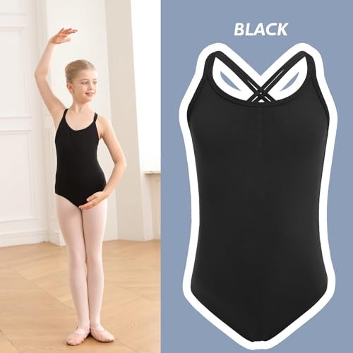 HiDance Ballet Leotards, Cotton Camisole Ballet Leotards for Girls/Toddlers/Kids, Black 4XL(9-10 Years) - Image 3