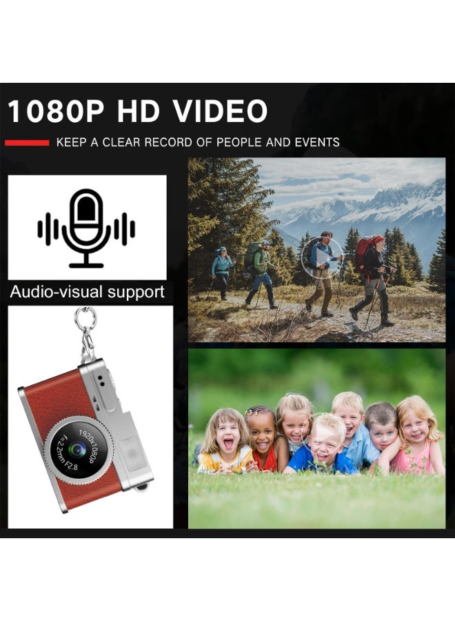 Keychain Camera, 1080p HD Mini Retro Camera, Micro Digital Camera with 32gb Sd Card, 0.96 Inch Pocket Video Recorder Gift for Kids Students - Image 3