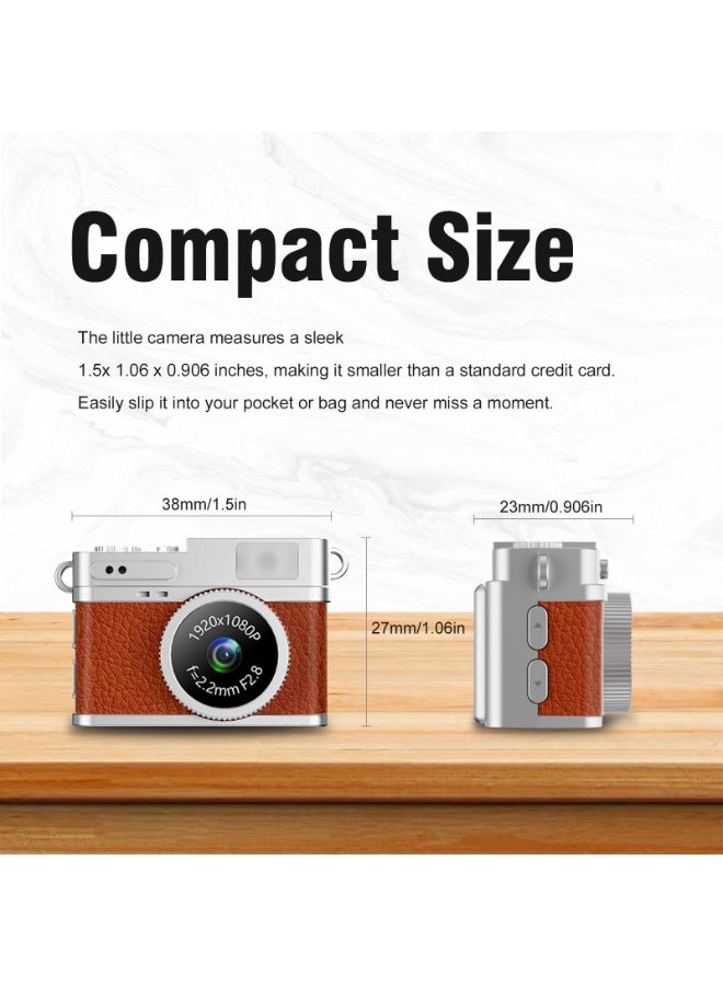 Keychain Camera, 1080p HD Mini Retro Camera, Micro Digital Camera with 32gb Sd Card, 0.96 Inch Pocket Video Recorder Gift for Kids Students - Image 2