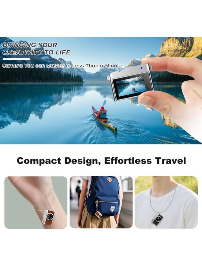 Keychain Camera, 1080p HD Mini Retro Camera, Micro Digital Camera with 32gb Sd Card, 0.96 Inch Pocket Video Recorder Gift for Kids Students - Image 5