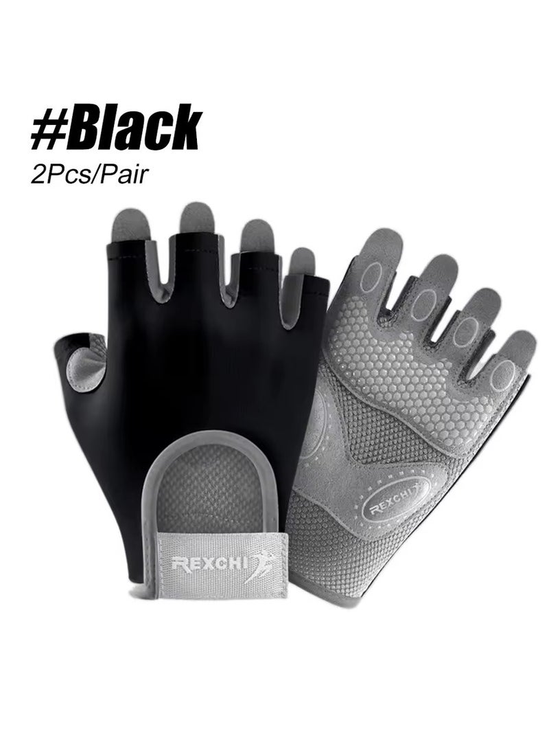 1 Pair Women Workout Gloves, Non-Slip And Shock-Absorbing Half-Finger Mittens, For Fitness Lifting Climbing Exercises Palm Protector - pzsku/ZF0975BA004E0AE38A3ACZ/45/_/1736006528/c4b72365-c8b3-4273-b1af-2a1111f03071