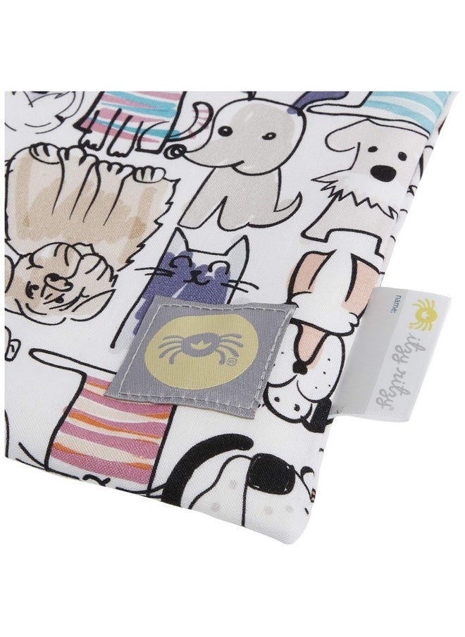 Itzy Ritzy Itzy Ritzy Sealed Wet Bag with Handle - Wet Bag for Travel, Swimsuits, Cloth Diapers, Gym Clothes & Toiletries - Washable & Reusable with Water Resistant Lining - Measures 11” x 14” (Cats & Dogs)  - Image 3