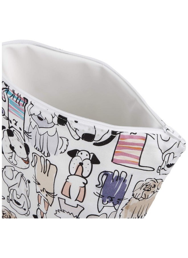 Itzy Ritzy Itzy Ritzy Sealed Wet Bag with Handle - Wet Bag for Travel, Swimsuits, Cloth Diapers, Gym Clothes & Toiletries - Washable & Reusable with Water Resistant Lining - Measures 11” x 14” (Cats & Dogs)  - Image 2