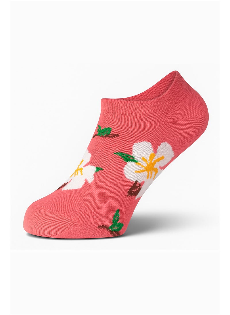 Sam Socks Set Of 3 Ankle Socks Women Flower Pattern Black, White And Pink
