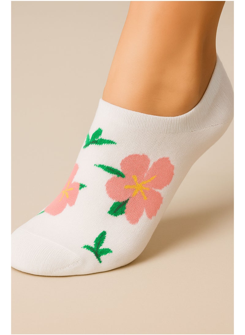 Sam Socks Set Of 3 Ankle Socks Women Flower Pattern Black, White And Pink