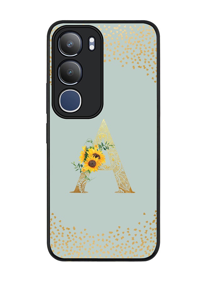 For vivo Y19s / Y19s Pro Case,Slim fit Camera Protection, Shockproof Thin Phone cover  - Custom Floral Monogram - A  (Light Grey )