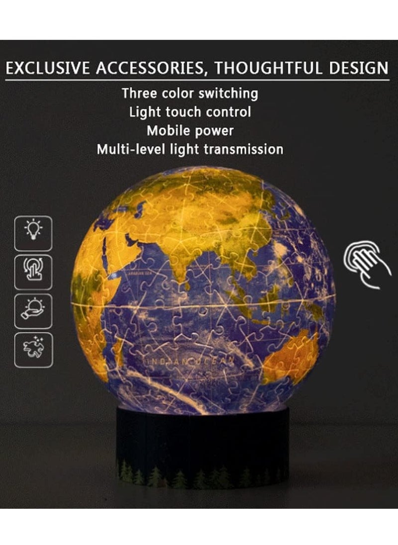 Generic LED Night Light - Earth Night Light, 3D Puzzle Table Lamp, Mood Lighting, Children's Puzzle Toys, Educational Toys, Can Be Used As Gifts For Children or Adults, Suitable For Various Scenes  - Image 3