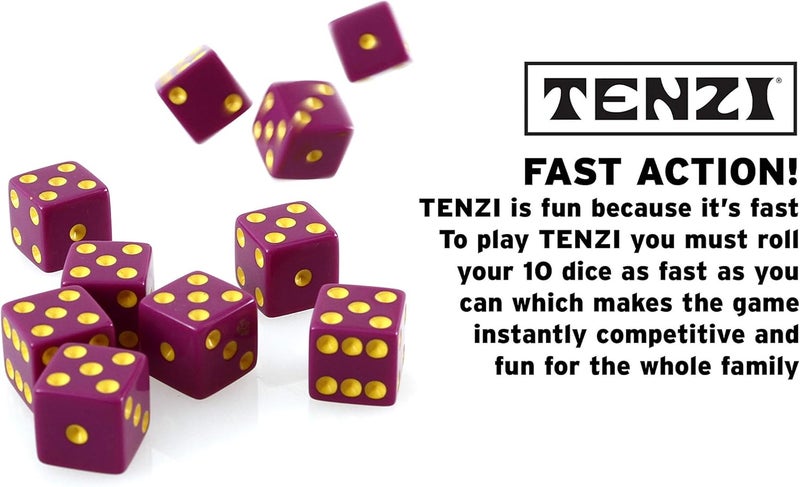 Tenzi Party Pack Dice Game - A Fun, Fast Frenzy for The Whole Family - 6 Sets of 10 Colored Dice with Storage Case - Colors May Vary - Image 4
