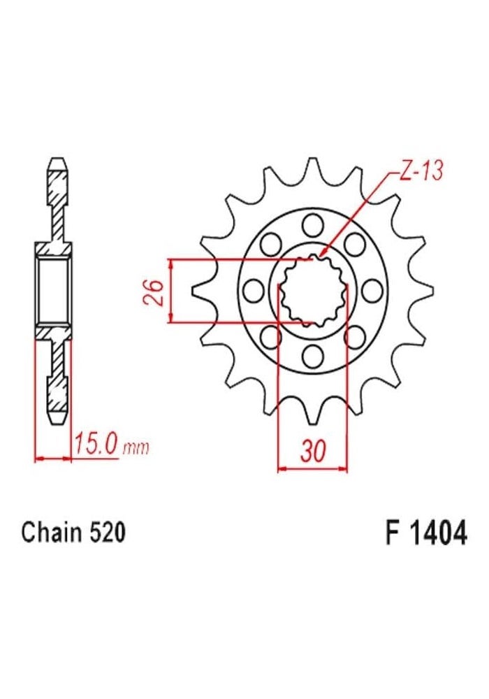 Wivplex 520 17T Motorcycle Front Sprocket Pinion - Image 2