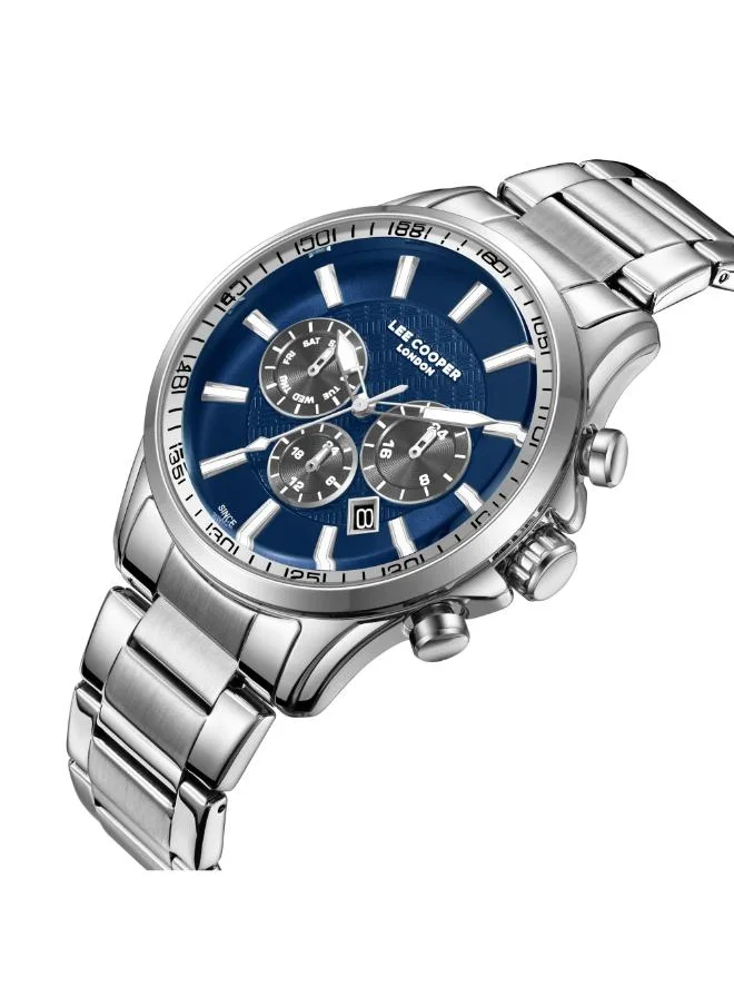 Lee Cooper Men's Multi Function Display Watch With Silver Metal Strap - LC08149.390