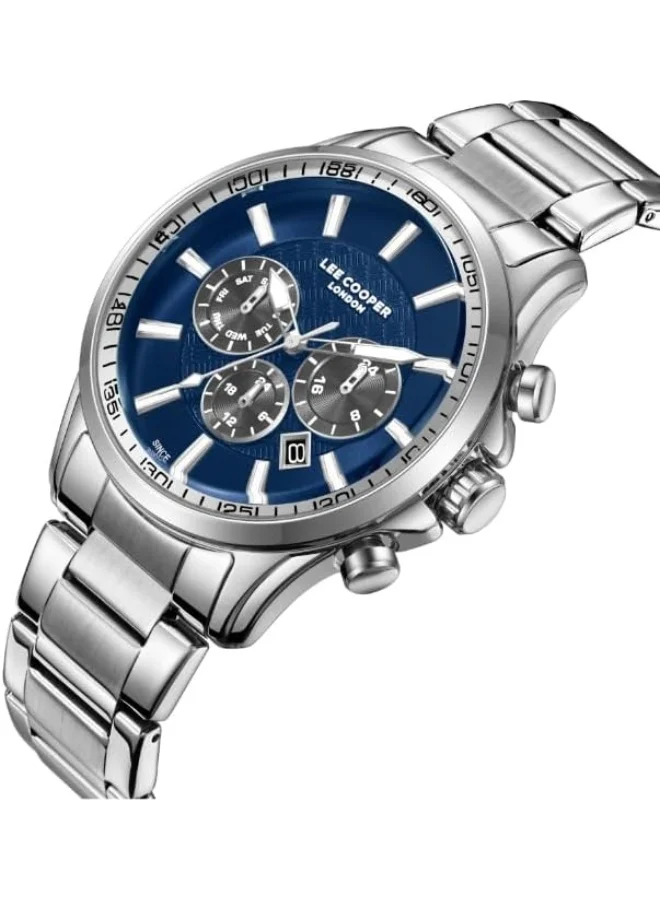 Lee Cooper Lee Cooper Men's Watch, Multi Function Display and Metal Strap - LC08149.390, Silver