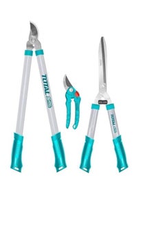 TOTAL TOTAL 3PCS Garden Shears Set – Includes 8” Pruning Shear, 22” Hedge Shear, 27” Lopper – Heat-Treated Blade for Pruning, Trimming, and Landscaping  - Image 2