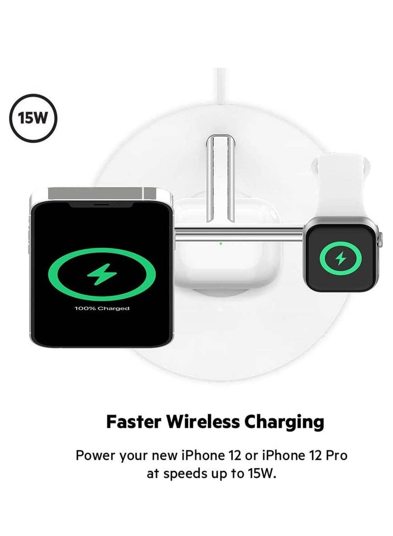ELTRAZONE 3-In-1 Wireless Fast Charging Stand And Quick Charger Silver/Black - Image 5