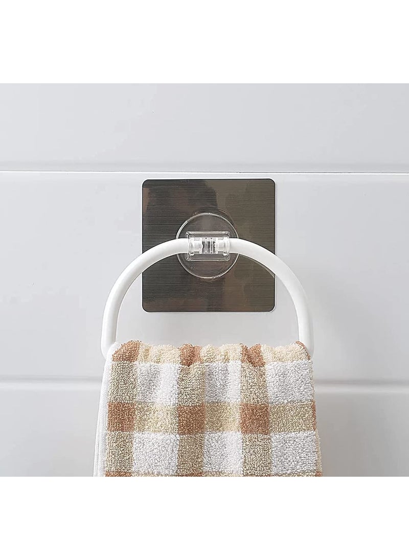 Zollyss Zollyss Magic Sticker Series Self Adhesive Plastic Towel Ring for Bathroom and Kitchen-White(Pack of 1)  - Image 1
