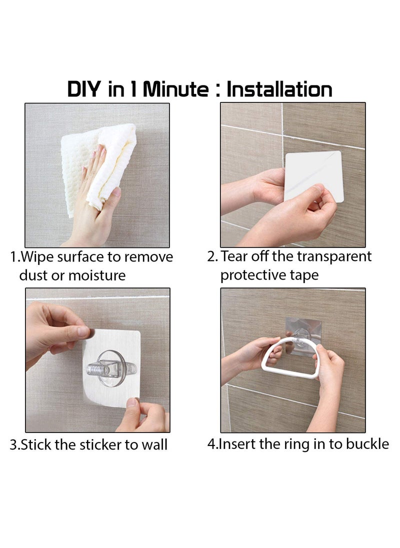 Zollyss Zollyss Magic Sticker Series Self Adhesive Plastic Towel Ring for Bathroom and Kitchen-White(Pack of 1)  - Image 4