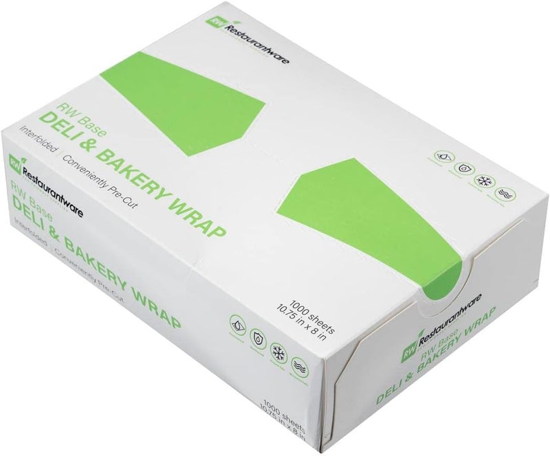 Restaurantware Base 1075 x 8 Inch Plastic Deli Sheets 1000 Interfolded Butcher Plastic Wraps  PreCut Disposable Clear Plastic Sandwich Wrap Sheets Microwavable Freezable - Image 2
