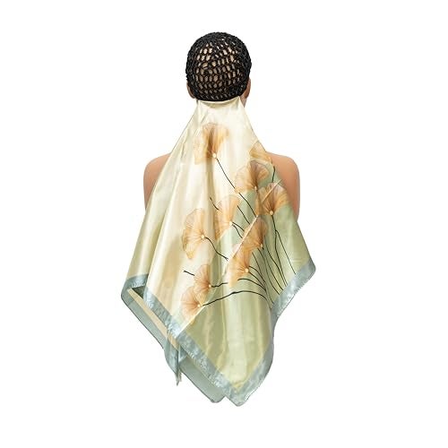 ROSEBONY Wrap Cap Hair Net with Scarf Heatless Silk Press Hair Care Shower Cap color5 - Image 1