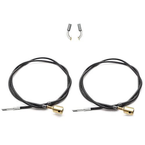 Tuntrol 2pcs 5/32" Inner Flex Shaft Cable for Rotary Grinding Tool with 2pcs Carbon Brush, Replacement Core Flexible Shaft Attachment, Drill Grinder Part Accessories - Image 1