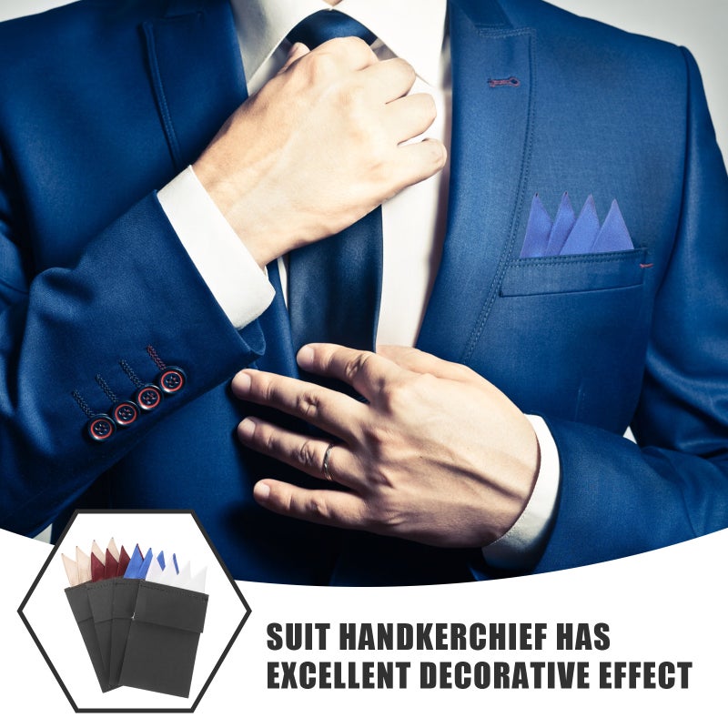 8 pcs Mens Suit Handkerchiefs Handkerchiefs Pocket Pre-folded Handkerchief Suit Accessories - Image 3