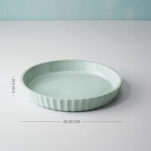 Ellementry Round Upper Crust Ceramic Tart Dish (1500 ml) For Serving And Organizing, Platter For Kitchen, Coffee Table & Dining Room Table, Food-Safe Tray For Gifting & Home Décor - Image 5