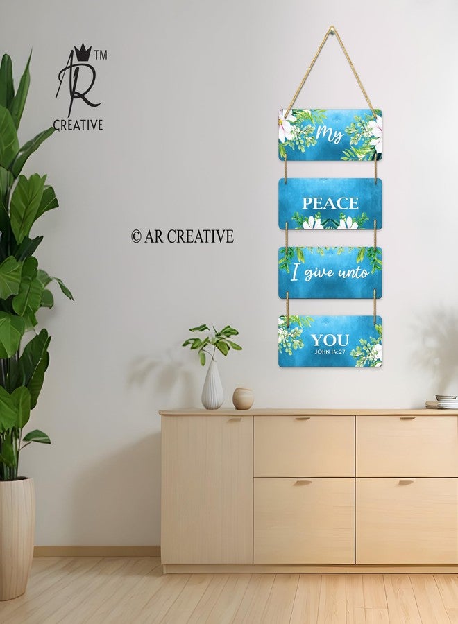 AR Creative My Peace - Bible Verse Wall Hanging For Home Decoration, Bible Quotes MDF Wooden Wall Art, Bible Verse, Home, Office Decor, Wall Wood Hanger (15 inch x 11 inch) - Image 4