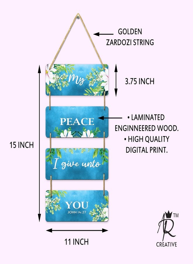 AR Creative My Peace - Bible Verse Wall Hanging For Home Decoration, Bible Quotes MDF Wooden Wall Art, Bible Verse, Home, Office Decor, Wall Wood Hanger (15 inch x 11 inch) - Image 5