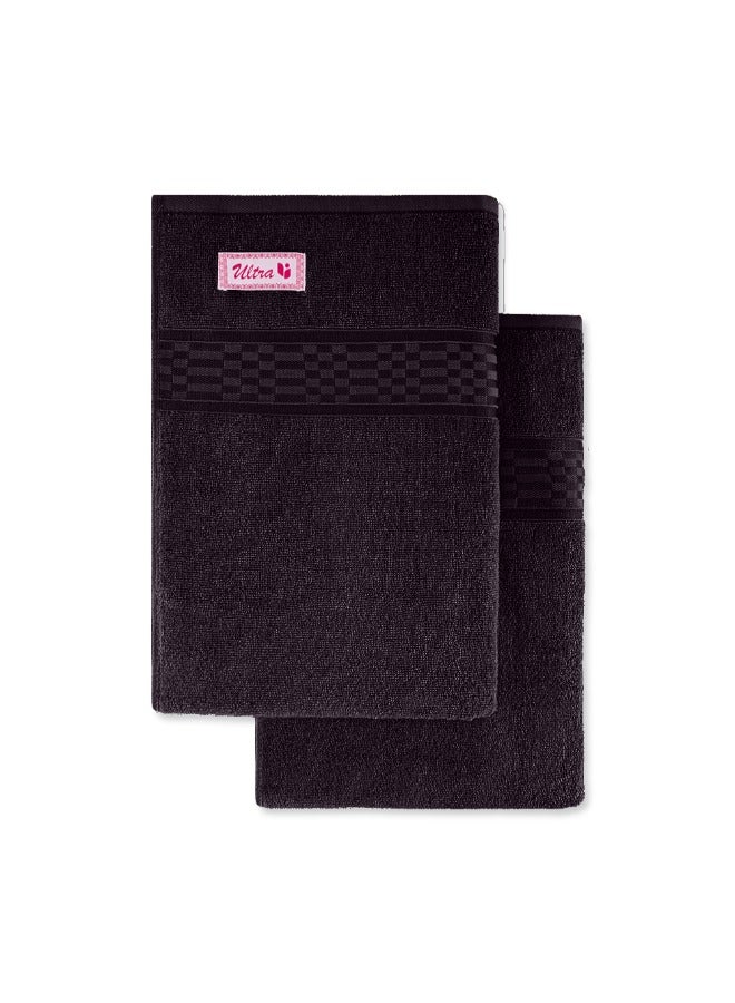 BYFT Home Ultra (Brown) Premium Cotton Bath Towel (70 X 140 Cm-Set Of 2) Highly Absorbent, High Quality Bath Linen With Checkered Dobby 550 Gsm - Image 5