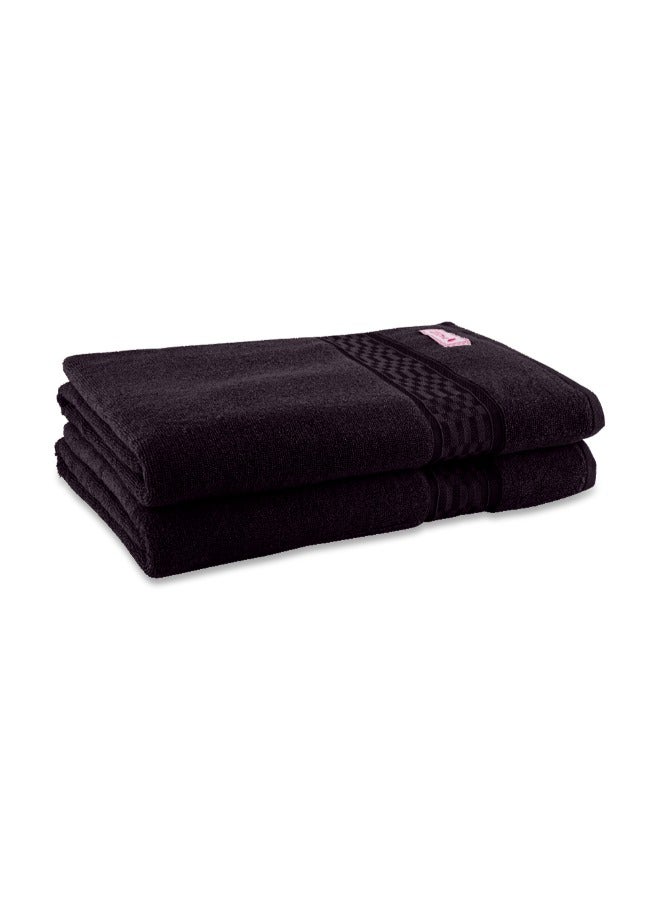 BYFT Home Ultra (Brown) Premium Cotton Bath Towel (70 X 140 Cm-Set Of 2) Highly Absorbent, High Quality Bath Linen With Checkered Dobby 550 Gsm - Image 4