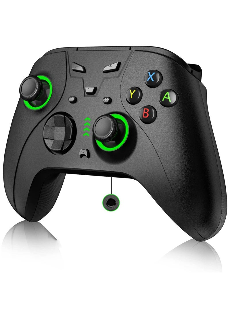 Switch Pro Controller for Nintendo Switch/Switch Lite/OLED, Wireless Switch Controller with Programmable ons, Dual Vibration, Turbo, Green LED Light and Wake up Function, Headphone Jack - Image 1